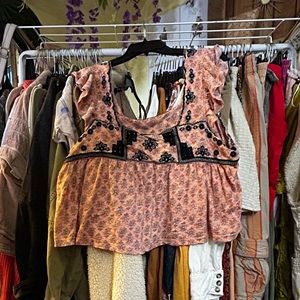 Free People Embroidered Tank